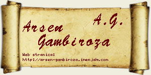 Arsen Gambiroža vizit kartica